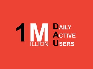 1MILLION USERS
ACTIVE
DAILY
 