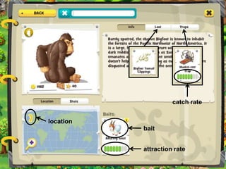 location
bait
attraction rate
catch rate
 