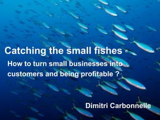Catching the small fishes           ®


How to turn small businesses into
customers and being profitable ?



                      Dimitri Carbonnelle
 