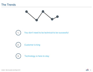 5LinkedIn: Most Successful Jobs Report 2018
The Trends
You don’t need to be technical to be successful1.
2.
3.
Customer is king
Technology is here to stay
 