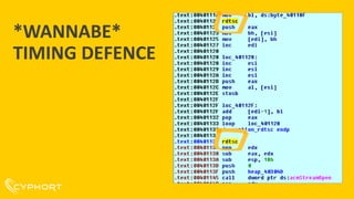 *WANNABE*
TIMING DEFENCE
 