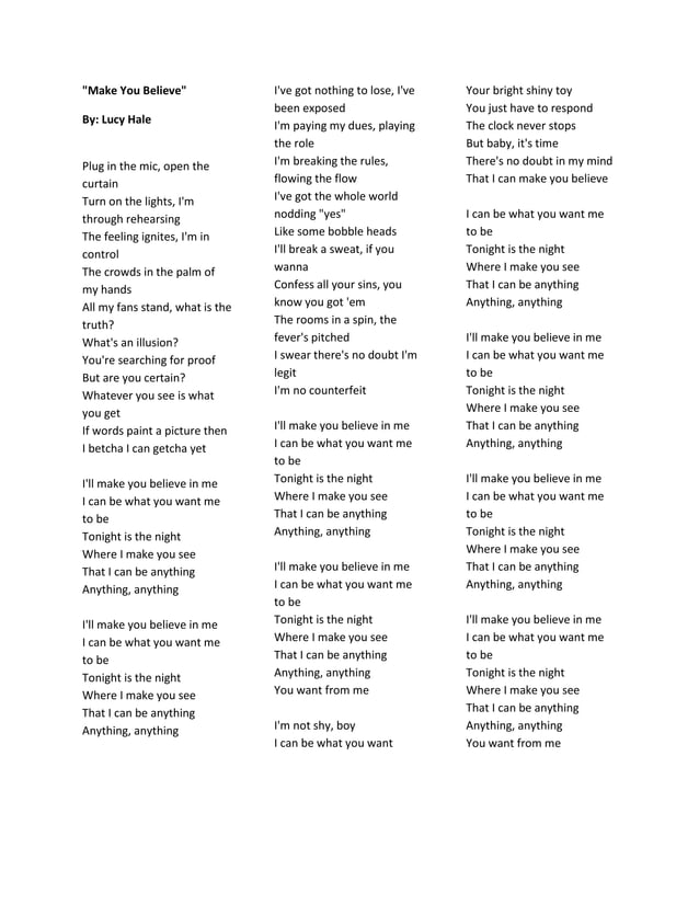 Catch my breath lyrics final PDF