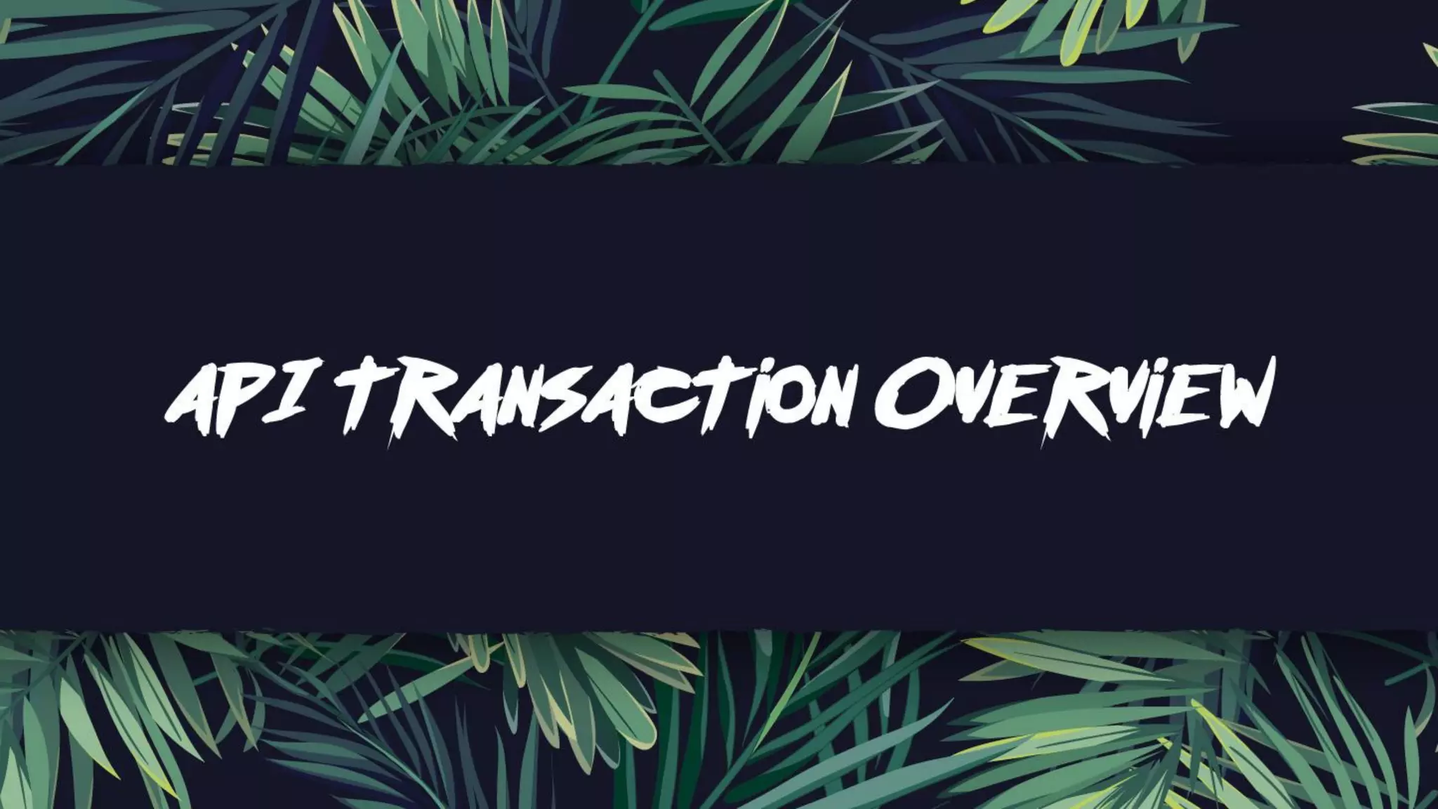 API Transaction Overview
 