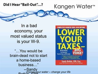 Or Bottled Water…??“At 1,900 times the cost, consumers should expect better.”JANE HOULIHAN,Environmental EngineerQuote of the DayTime Magazine Oct. 2008 