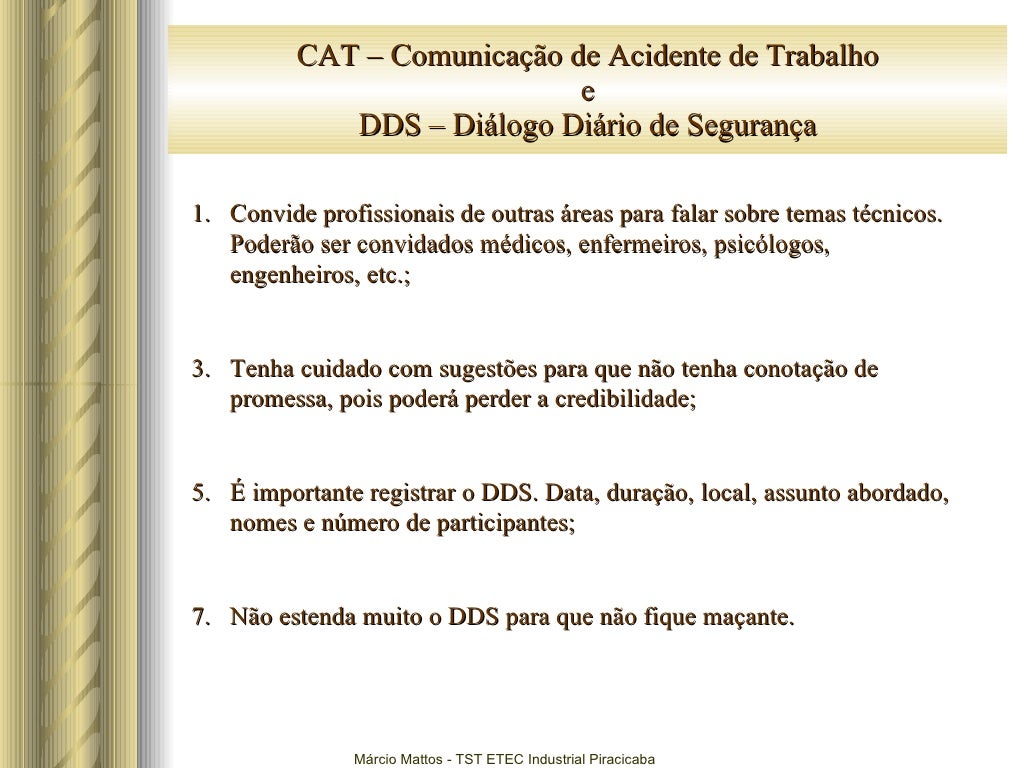 de Acidente do Trabalho_DDS (Diálogo Diário de Segura… de Acidente do Trabalho_DDS (Diálogo Diário de Segura…