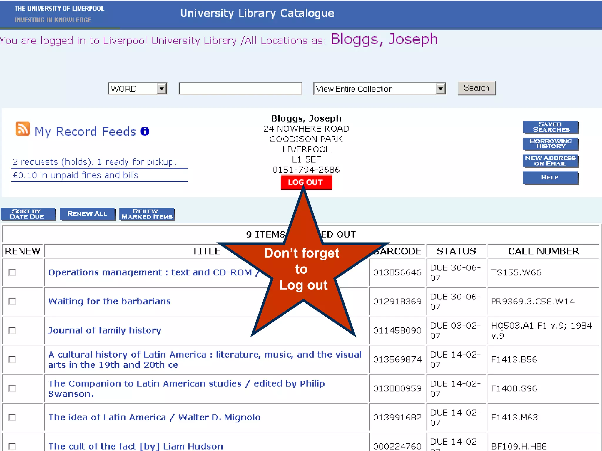 Don’t forget  to  Log out 