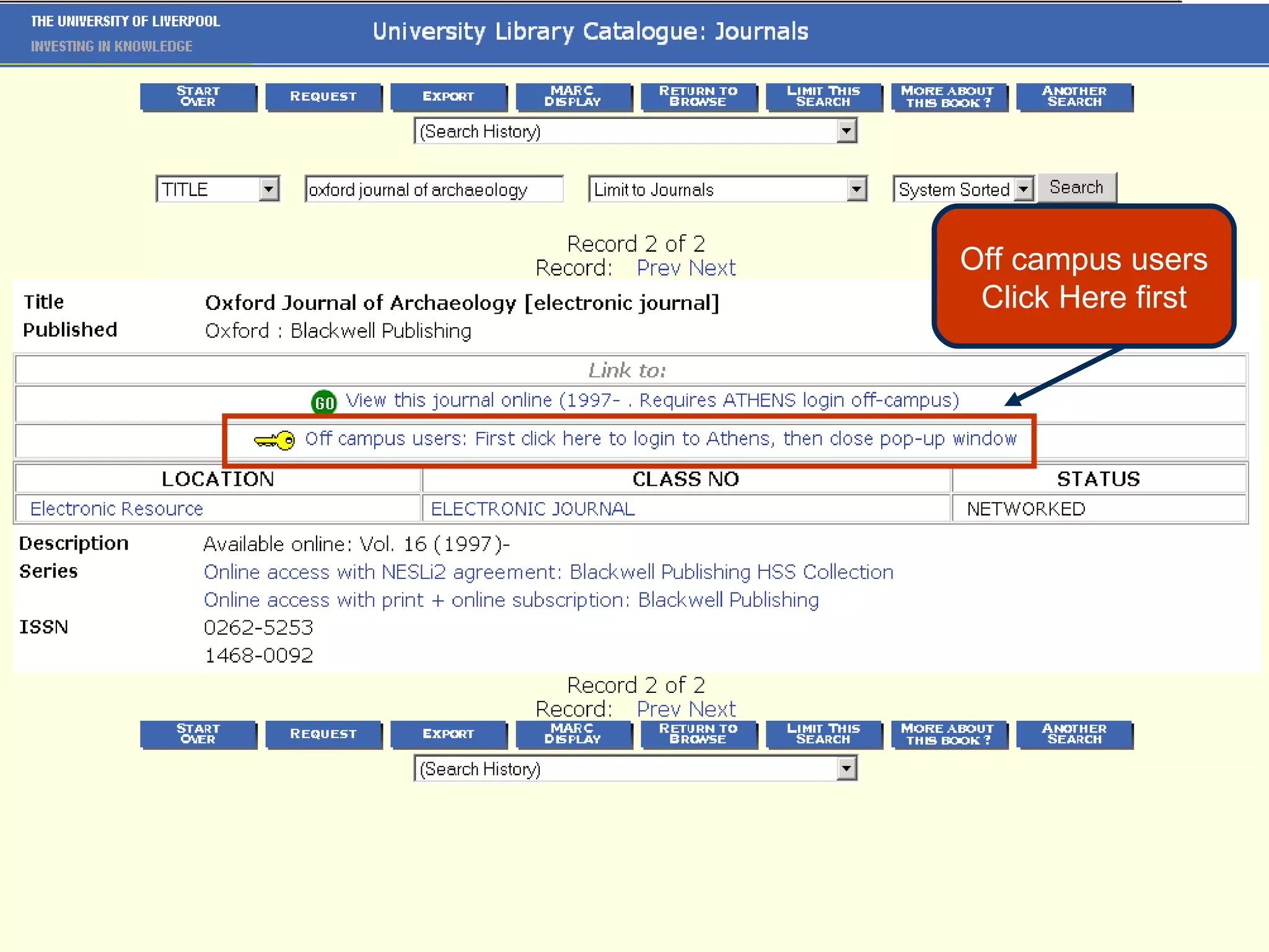 Off campus users Click Here first 