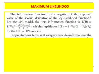MAXIMUM LIKELIHOOD
 