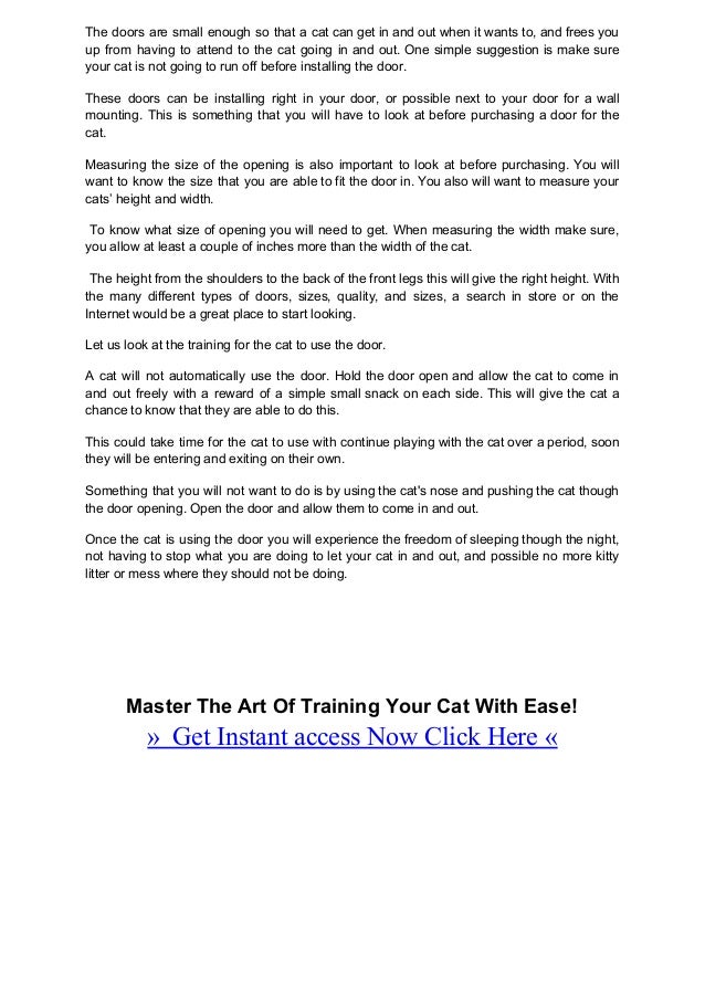 Cat door training
