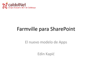 Farmville para SharePoint

   El nuevo modelo de Apps

         Edin Kapić
 