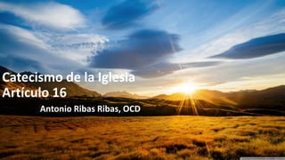 Catecismo de la Iglesia
Artículo 16
Antonio Ribas Ribas, OCD
 