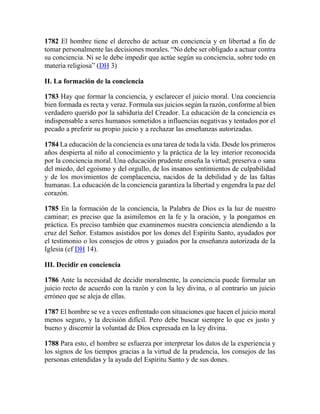 Catecismo de la iglesia católica conciencia | PDF