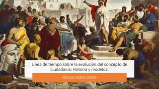 Línea de tiempo sobre la evolución del concepto de
ciudadanía: Historia y modelos.
NICOLLE CAMPO CASTRO
 