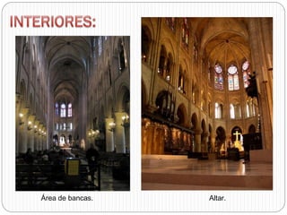 Área de bancas. Altar.
 