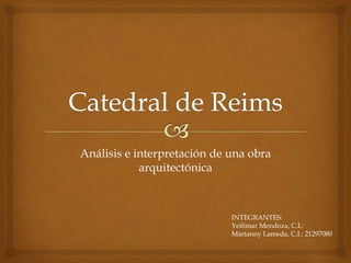 Análisis e interpretación de una obra
arquitectónica
INTEGRANTES:
Yeilimar Mendoza, C.I.:
Marianny Lameda, C.I.: 21297080
 