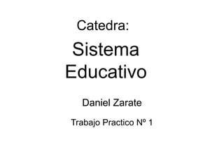 Catedra: 	 Sistema Educativo Daniel Zarate Trabajo Practico Nº 1 
