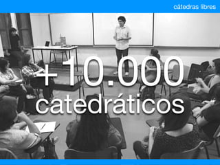 cátedras libres
+10.000
catedráticos
 