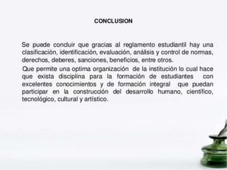 Catedra upesista reglamento estudiantil