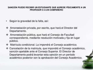 Catedra upesista reglamento estudiantil