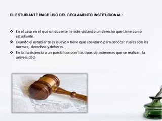 Catedra upesista reglamento estudiantil