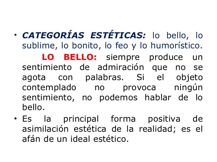 Categorías estéticas apreciación