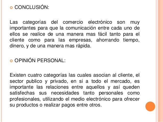 Categorias del comercio electronico