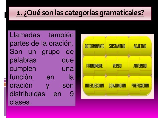 Categorias gramaticales