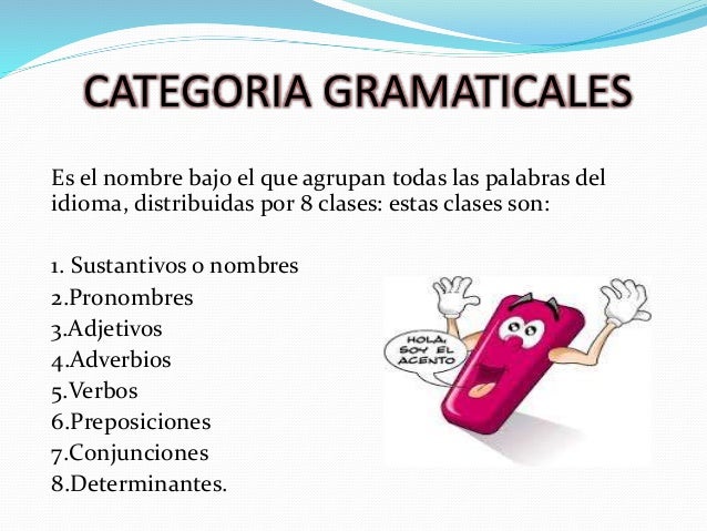 Categorias Gramaticales Listas