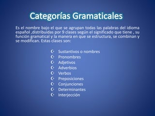 Categorias Gramaticales