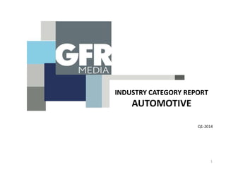 INDUSTRY CATEGORY REPORT
AUTOMOTIVE
Q1-2014
1
 