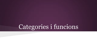 Categories i funcions
 