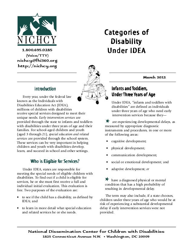 Categories of disability