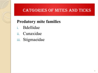 categories of mites and ticks and their features.pptx