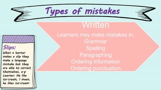 Categorising learners’ mistakes from tkt | PPT
