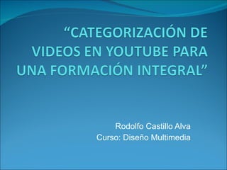 Rodolfo Castillo Alva Curso: Diseño Multimedia 