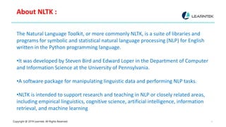 Categorizing and pos tagging with nltk python | PPTX