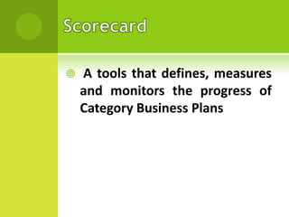 

A tools that defines, measures
and monitors the progress of
Category Business Plans

 
