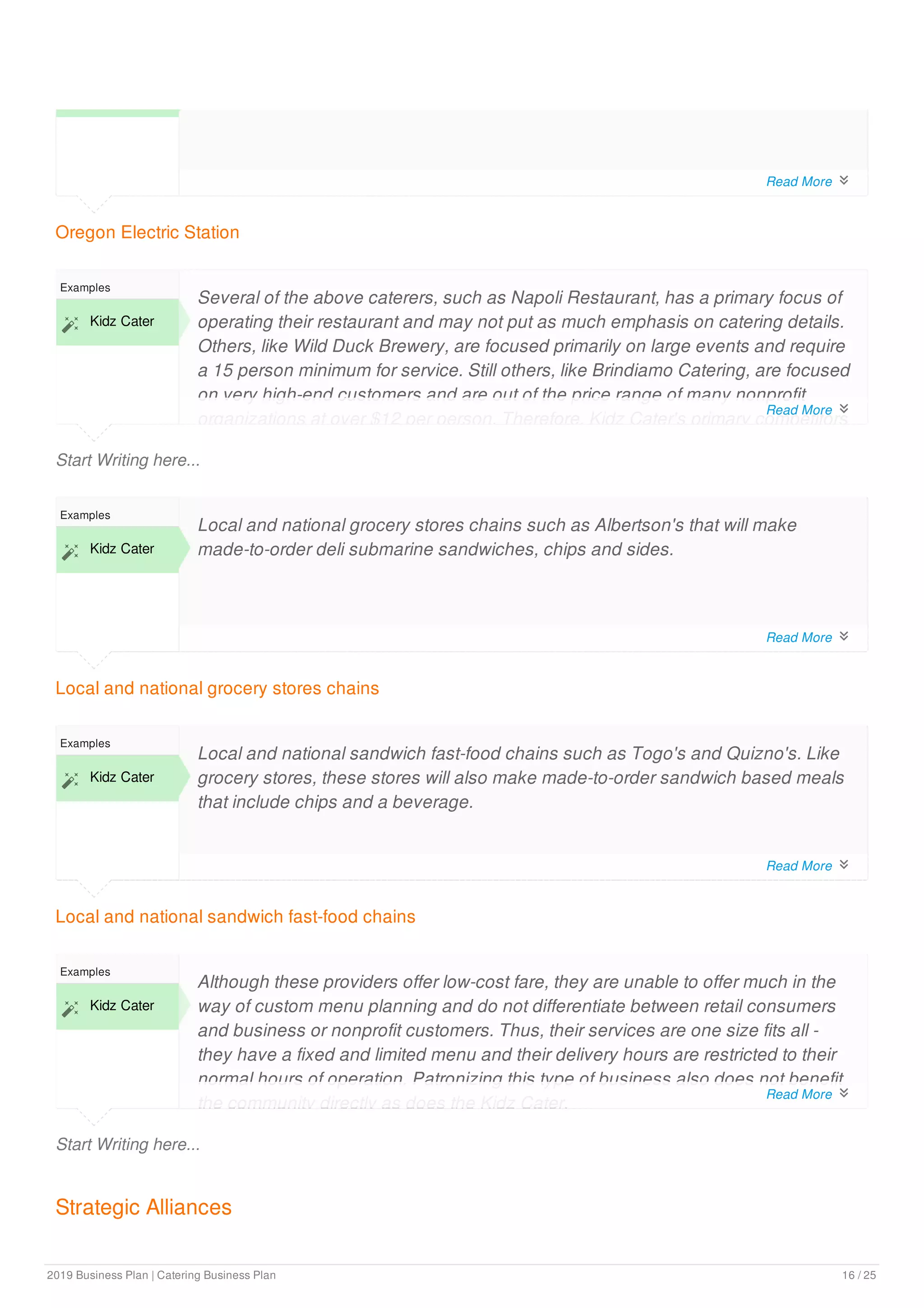 Catering business plan example | PDF