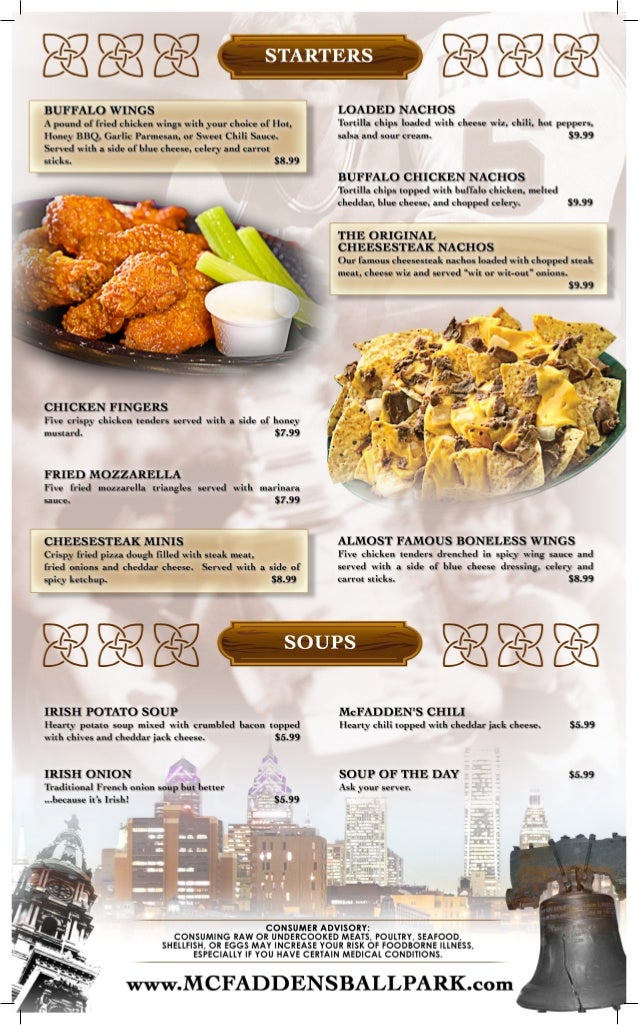 Catering menu, drink specials, and party packages are perfect for an