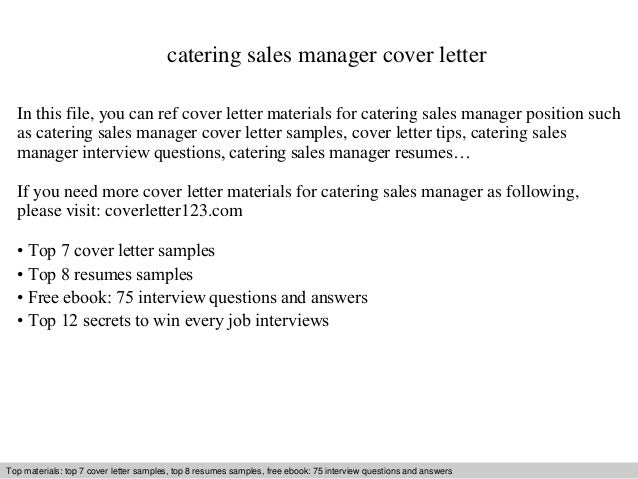 cover letter for catering manager position