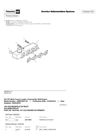 parts manual - CAT caterpillar 247 multi terrain loader pdf | PDF