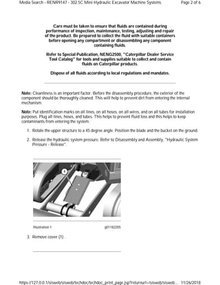 Caterpillar 302.5c Mini Hyd (GBB) Excavator Service Manual | PDF