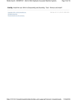 Caterpillar 302.5c Mini Hyd (GBB) Excavator Service Manual | PDF