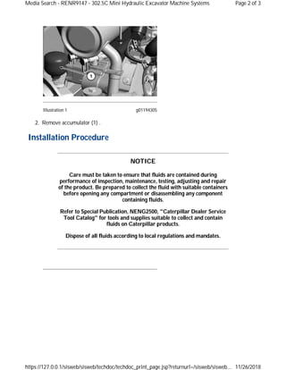 Caterpillar 302.5c Mini Hyd (GBB) Excavator Service Manual | PDF