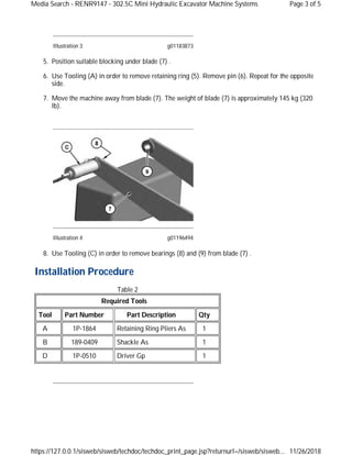 Caterpillar 302.5c Mini Hyd (GBB) Excavator Service Manual | PDF