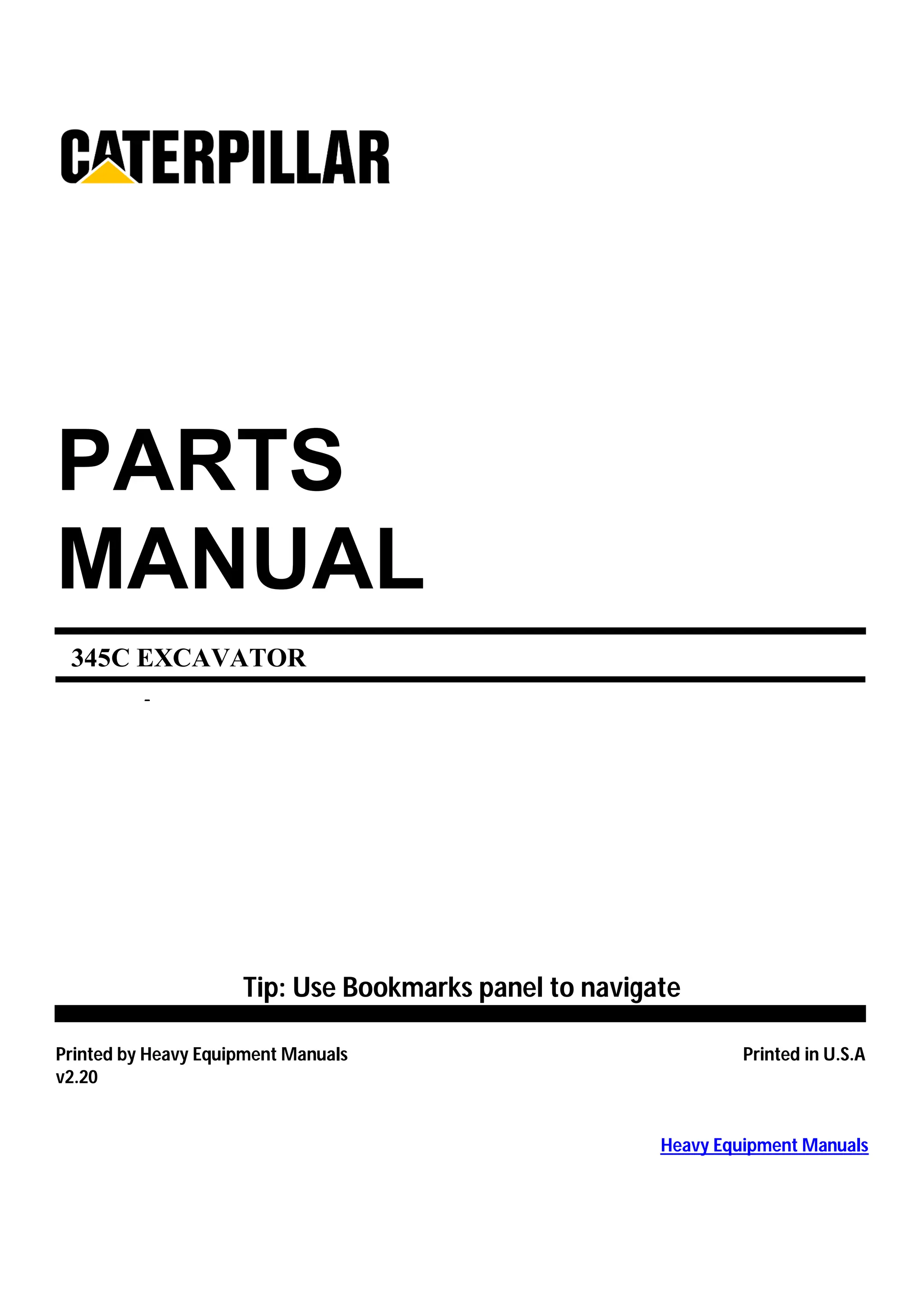 345C caterpillar excavator parts manual pdf | PDF
