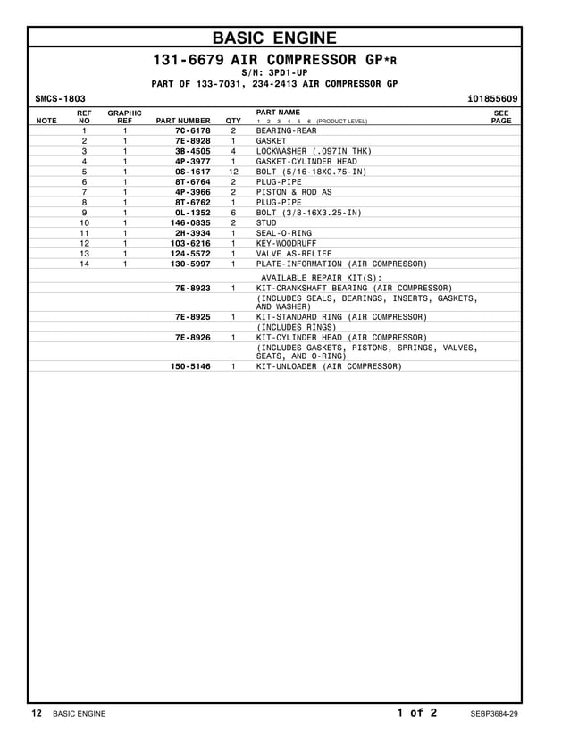 CAT 140M PARTS MANUAL visual data 3