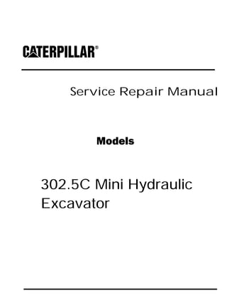 Service Repair Manual
Models
302.5C Mini Hydraulic
Excavator
 