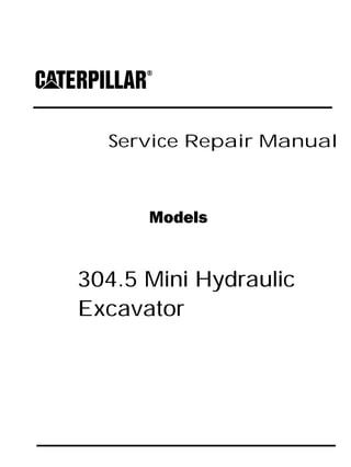 Service Repair Manual
Models
304.5 Mini Hydraulic
Excavator
 