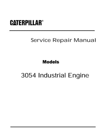 Service Repair Manual
Models
3054 Industrial Engine
 